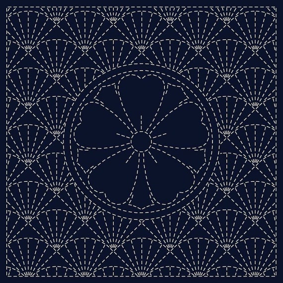 Pre-printed Sashiko Sampler Panel - Ken-Zakura Pre-printed Sashiko Sampler Panel - Ken-Zakura
