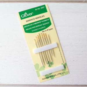 Sashiko Needles | Clover Gold Eye Sashiko Needles 4 different sizes (8 pack) for Sashiko Embroidery