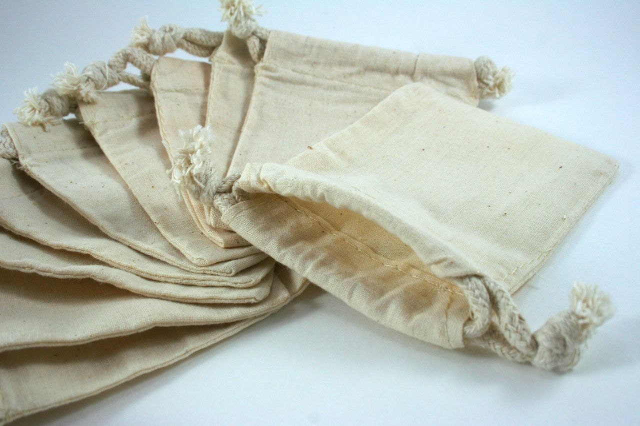 Small Muslin Bags 25 Cotton Muslin Bags Pouches 3 by 4 Etsy