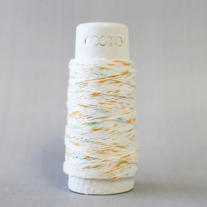 COSMO Hidamari Sashiko Thread | Cotton Sashiko Embroidery Thread - SHAVED ICE Orange Blue (#102)