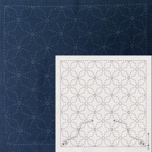 Sashiko Kit | Olympus Sashiko Embroidery Pattern, Traditional Japanese Design -  Kaku Shippo (No. 202)