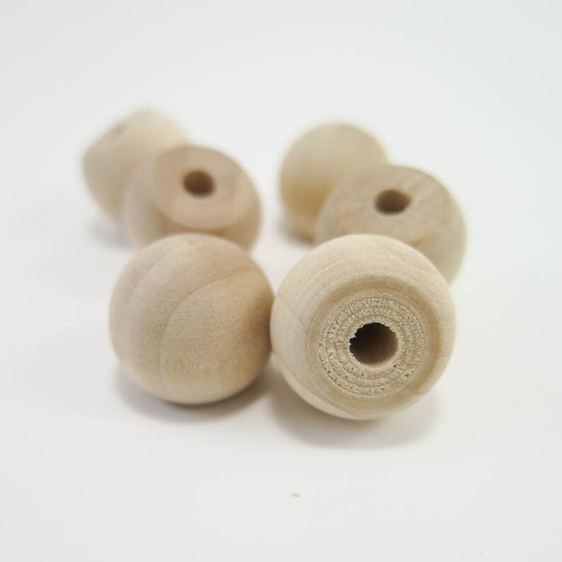 10 Tiny Wooden Knobs 3/4 inch Wood Ball Knob Unfinished Etsy