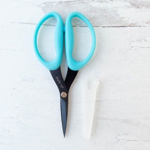 Applique Scissors | Karen Kay Buckley's Perfect Scissors with Micro Serrated Blade 6 Inch Medium for Quilting, Applique - BLUE MEDIUM