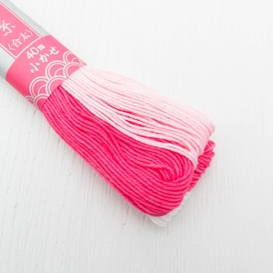 Sashiko Thread | Daruma 100% Cotton Thread for Sashiko Stitching, Big Stitch Quilting, Hand Embroidery - VARIEGATED PINK (#51)