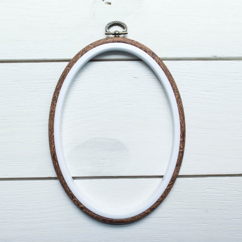 Oval jessecmault hoop 45 in x 65 in faux wood flexi hoop  etsy