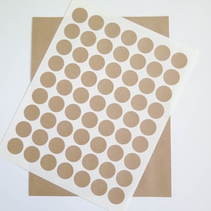 Kraft Labels | Étiquettes rondes de 1 pouce Autocollants Kraft bruns - Jet d’encre ou imprimables au laser pour les invitations de mariage, le scrapbooking, l’emballage