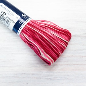 Sashiko Thread | 100 m Large Skein Japanese Cotton Thread for Sashiko Stitching, Visible Mending, Hand Quilting - 100m VAR RED (#152)