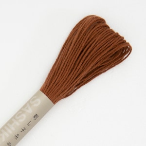 Japanese Sashiko Thread | Olympus Medium Weight Cotton Thread for Sashiko Stitching, Visible Mending, Big Stitch Quilting - BROWN (#3)