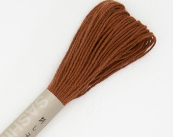 Japanese Sashiko Thread | Olympus Medium Weight Cotton Thread for Sashiko Stitching, Visible Mending, Big Stitch Quilting - BROWN (#3)