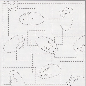 Japanese Sashiko Embroidery Kit | Pre-printed Sashiko Fabric Pattern Sampler, Embroidery Kit -  Bunny USAGI (No 42) on White Fabric
