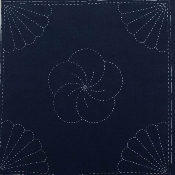 French Blue Sashiko Fabric, Sashiko Embroidery