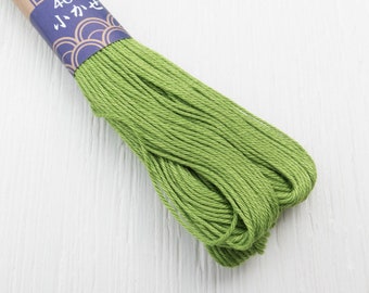 Sashiko Thread | Daruma 100% Cotton Thread for Sashiko Stitching, Big Stitch Quilting, Hand Embroidery - FERN GREEN (#24)