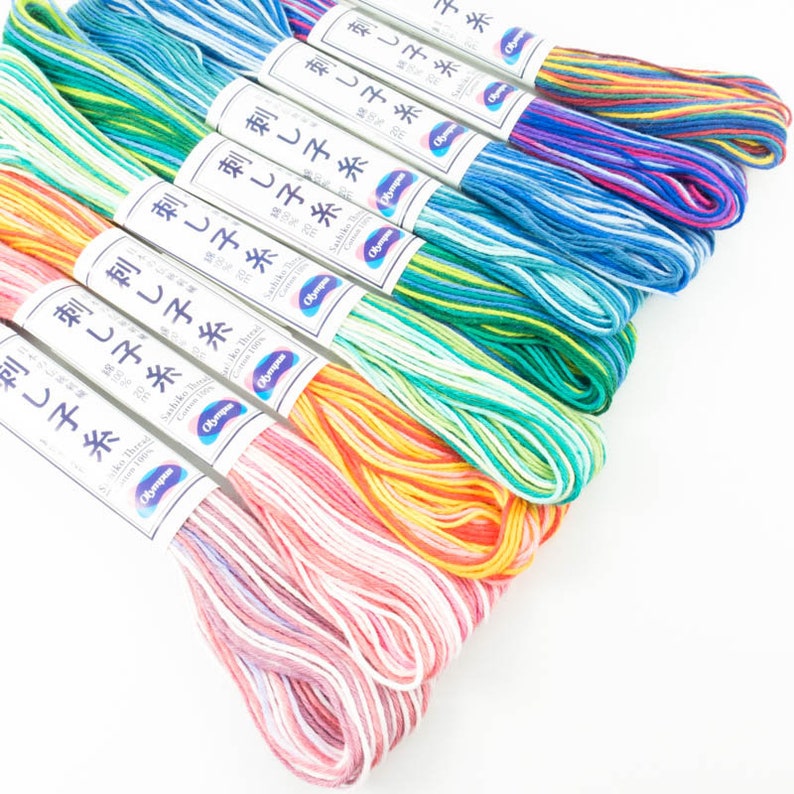 Made in Japan for Hand Quilting Olympus Sashiko Thread Embroidery BLUES #72 Variegated Japanese Sashiko Cotton Thread Needlework