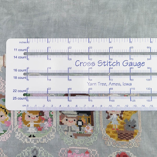 Cross Stitch Gauge | Counted Cross Stitch Ruler, Fabric Count Finder, Cross Stitch Guide, Stitch Gauge