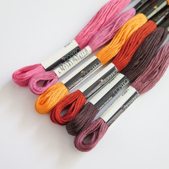 COSMO Embroidery Floss Pack from Lecien, Japan, for the Pattern of