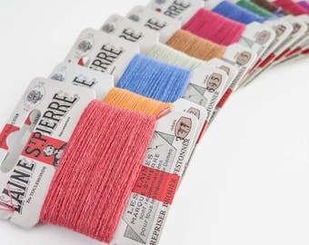 Wool Embroidery Floss | 12 color Laine St. Pierre French Wool Embroidery Thread Set for Hand Embroidery, Darning (Autumn Colors - Asst 4)