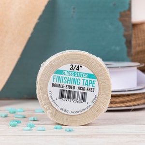 Cross Stitch Fabric Finishing Tape | No Sew Fabric Hemming Tape for Aida Cloth, Embroidery Linen Fabric (3/4 inch wide)