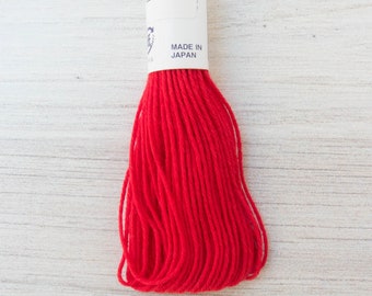 Red Sashiko Thread | Japanese Cotton Thread for Sashiko Hand Embroidery, Boro Visible Mending, Thick Matte Cotton Thread - RED (#15)