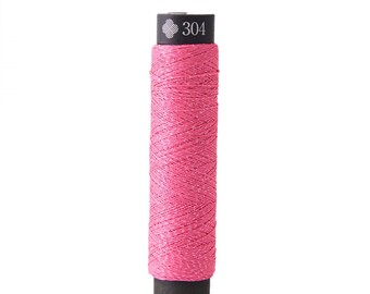 Hilo de bordar metálico / Hilo de bordar Lecein COSMO Nishikiito - Hilo de bordar neón - Dragonfruit (304)