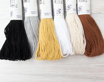 Neutral Colors Sashiko Thread Set | Japanese Sashiko Cotton Thread Collection with 6 Neutral Colors for Hand Embroidery, Mending - NEUTRALS