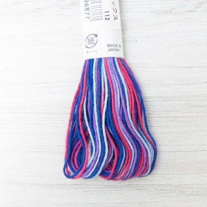 Sashiko Thread | Variegated Japanese Sashiko Cotton Thread for Sashiko, Boro Mending, Hand Embroidery, Hand Quilting - BLUE RED (#76)