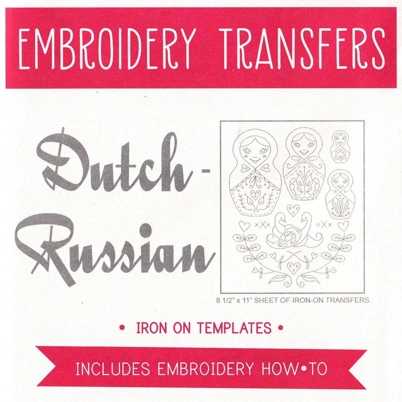 Sublime Stitching Embroidery Patterns Modern Hand Embroidery Pattern, Iron  on Transfer, Reusable Dutch Russian 