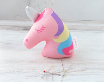 Unicorn Pincushion | Cute Pin Cushion Doll, Fabric Pin Holder for Long and Short Sewing Pins and Needles - UNICORN