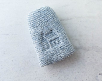 Leather Thimble | Little House of Japan Leather Thimble with Faux Denim Look, Sized Sturdy Thimble in Medium or Large Sizes - LH FAUX DENIM