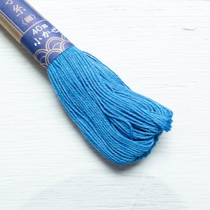 Sashiko Thread | Daruma 100% Cotton Thread for Sashiko Stitching, Big Stitch Quilting, Hand Embroidery - MEDIUM BLUE (#17)