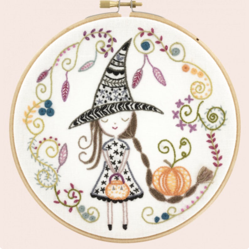 Embroidery Kit 6 Inch Cute Halloween Embroidery Design by Un Etsy