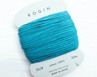 Fil Kogin Sashiko | Fil sashiko épais cardé Daruma pour raccommodage visible, broderie à la main, broderie à la main - sarcelle (#5)