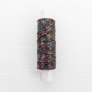 Metallic Embroidery Thread | Lame Thread for Hand Embroidery, Cross Stitch, Sashiko Embroidery - BLACK RAINBOW