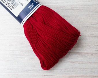 Fil Sashiko | 100 m de fil de coton japonais large pour couture sashiko, raccommodage visible, matelassage à la main - 100 m ROSE RED (#104)