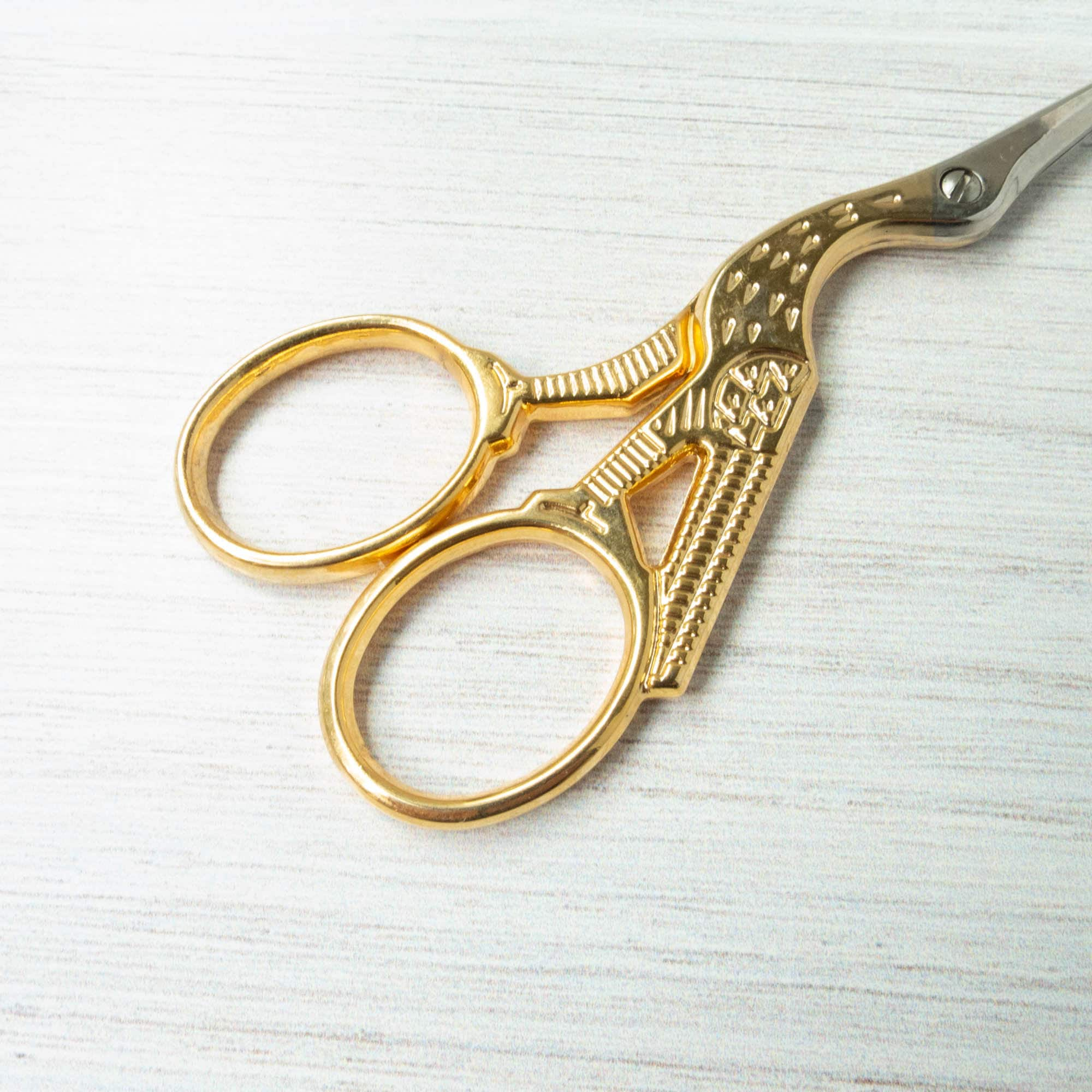 Decorative Pair of Steel Stork Scissors for Needlework, 19th