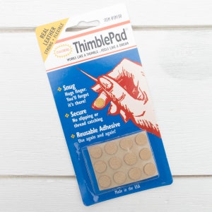 Thimble Pads Stick On Suede Leather Thimble for Sewing, Quilting, Embroidery, Cross Stitch, Needlework image 1