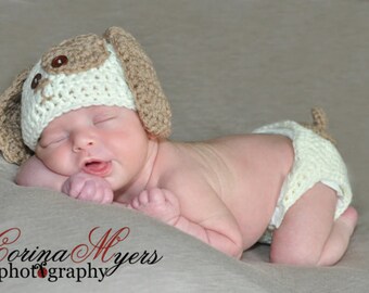 crochet newborn hat and diaper cover