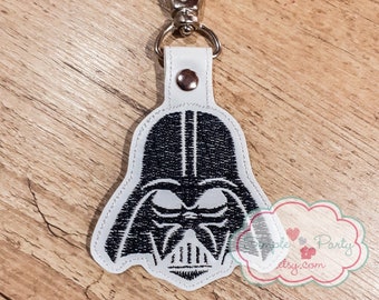 Darth Vader Snap Tab Design, snap tab design, star wars embroidery design, darth vader keychain embroidery design, darth vader snaptab