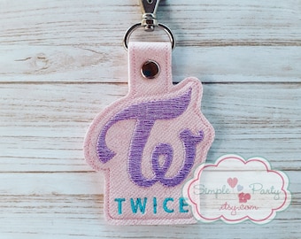 TWICE Logo Snap Tab Design, key fob design, twice embroidery design, twice keychain embroidery design, twice snaptab, kpop logo embroidery