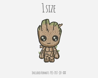 Groot Stickdatei, Baby Groot, Superheld Stickdatei, Superheld Stickdatei, Sofortdownload, Stickdatei, Superheld