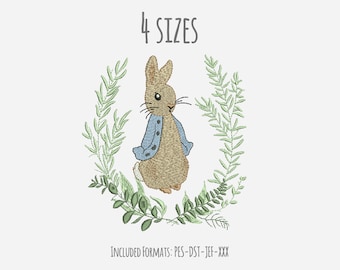 Peter Rabbit Embroidery Design, embroidery design, rabbit embroidery design, instant download, embroidery file, peter rabbit