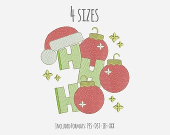 Weihnachten Hohoho Embroidery Design, Stickdatei, Stickdatei Weihnachten, Weihnachtsmann, Stickdatei
