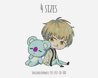 BT21 NAM JOON Koya Rap Monster Embroidery Design, bts logo design, kpop, Stickmuster, sofortiger download, Stickdatei, bts21