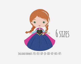 Prinzessin Anna Embroidery Design, Stickdatei, Sofort download, Prinzessin Anna Embroidery Design, Stickdatei