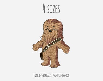 Star Wars Chewbecca Ricamo Design, disegno ricamo chewbecca, download istantaneo, file di ricamo, guerre spaziali