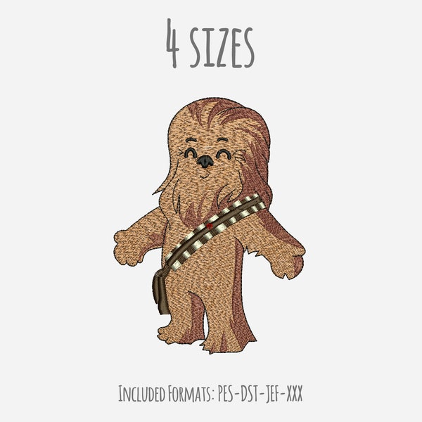 Star Wars Chewbacca Embroidery Design, chewbacca embroidery design, instant download, embroidery file, space wars