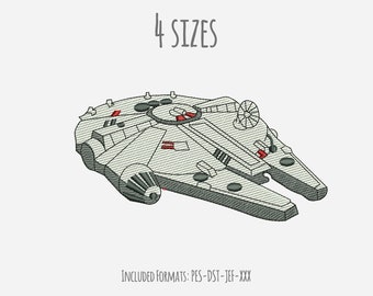 Millenium Falcon Star Wars Embroidery Design, millenium falcon, star wars embroidery design, instant download, embroidery file, space ship