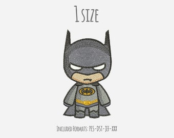 Batman Ricamo Design, disegno di ricamo di supereroi, supereroi chibi, download istantaneo, file di ricamo