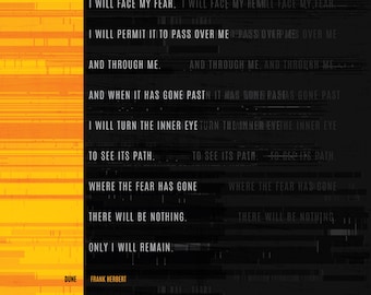 Dune / Frank Herbert / Litany Against Fear Art Print