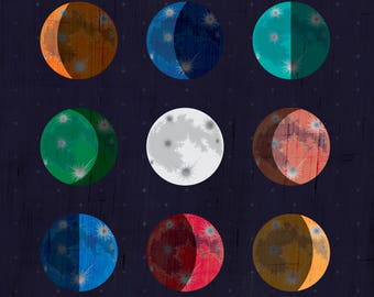 Galileo Galilei Moon Phases Print, Science Quote Wall Art