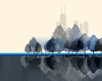 Winter City / Chicago -  Art Print